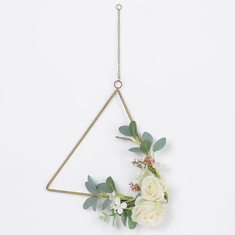 Spring  Hanging White Rose Florals with Wired Base