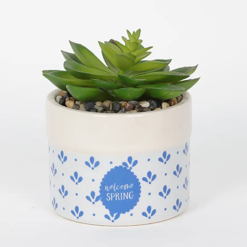 SpringTable Top Plant on Ceramic Vase