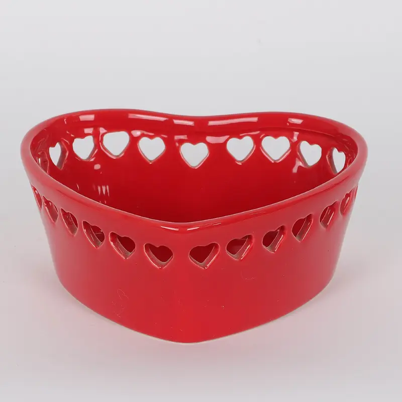 Valentines Ceramic Heart Shape Container