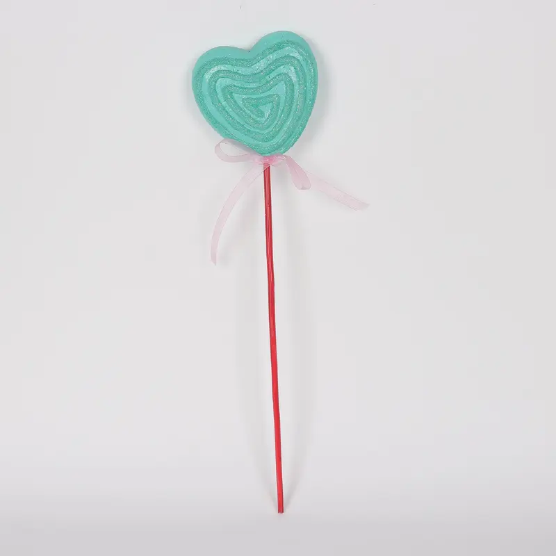 Valentines Green Heart Pick