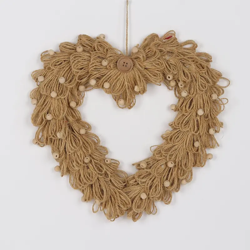 Valentines Hanging Gold Heart with Beads