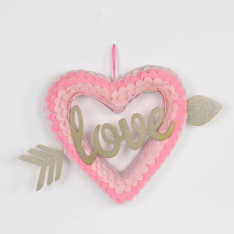 Valentines Hanging Pink Heart with LOVE Sign