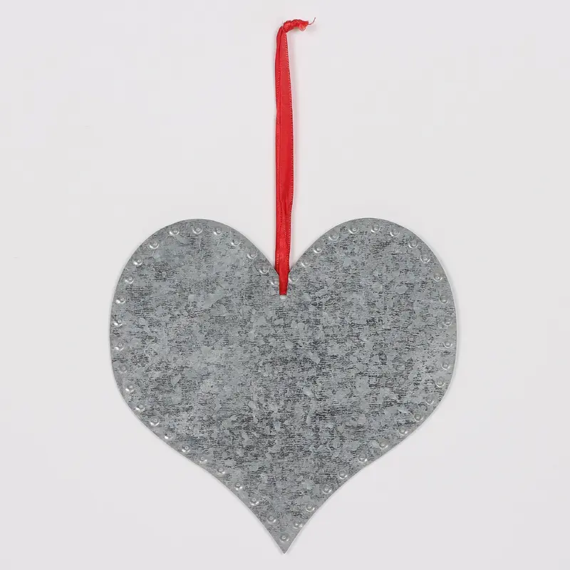 Valentines Hanging Silver Heart Decor