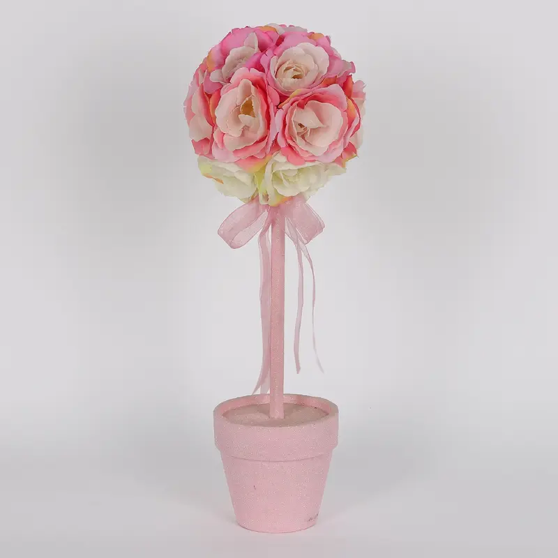 Valentines Pink, Cream Floral Topiary