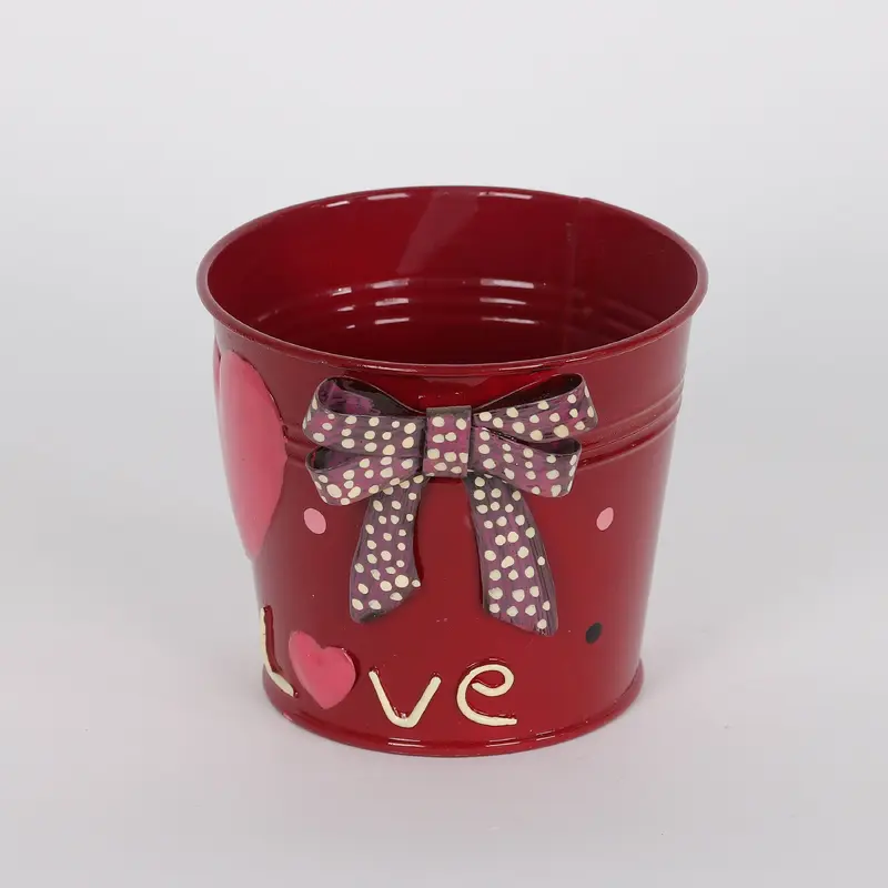 Valentines Red Tin Container
