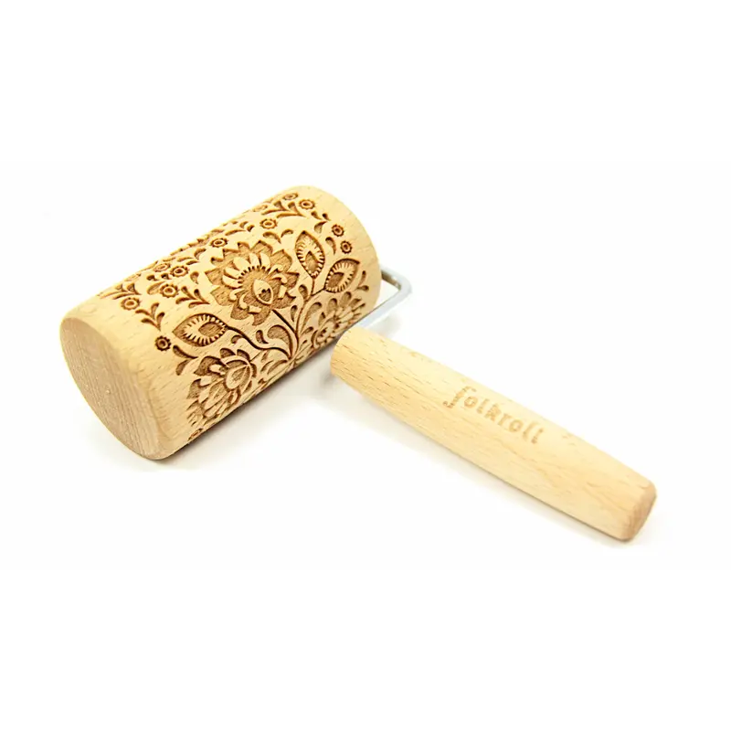 Mini Engraved Rolling Pin - Floral Folk