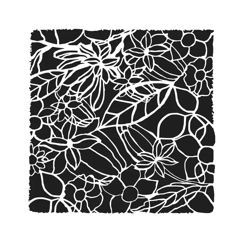 Mixed Media Stencil - Framed Garden, 12 x 12 in