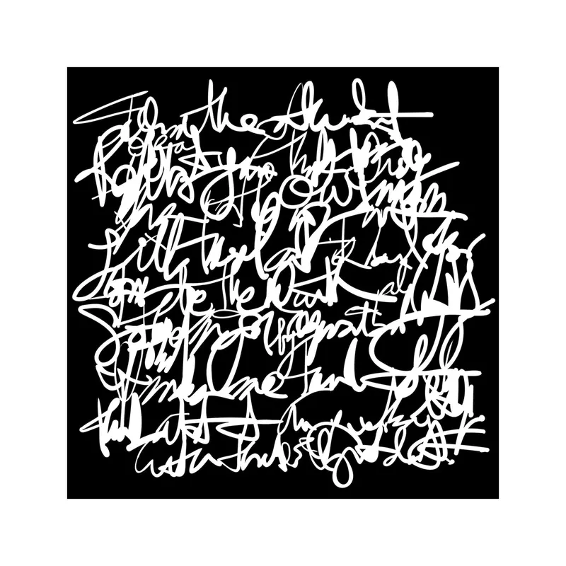 Mixed Media Stencil - Messy Writing, 6 x 6 in