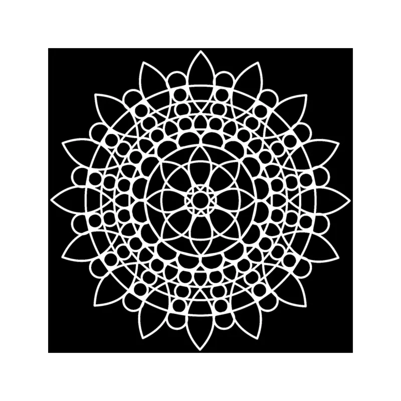 Mixed Media Stencil - Sunflower Mandala, 6 x 6 in