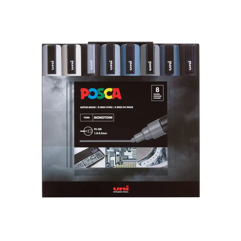 8-Pack Water-Based Paint Markers - Mono Tone