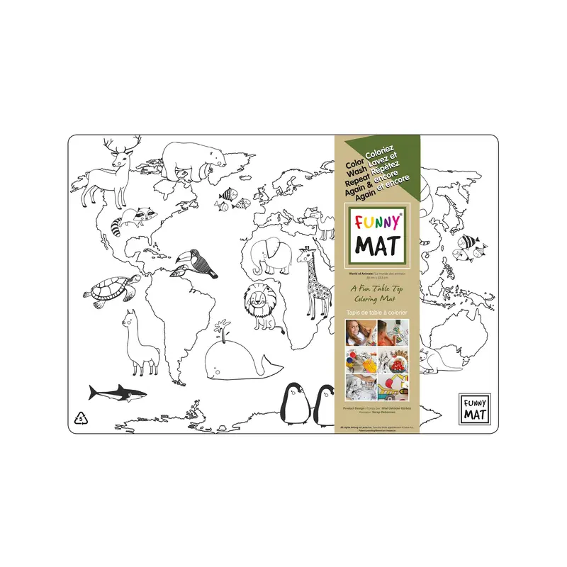 Funny Mat Colouring Placemat - Animal World