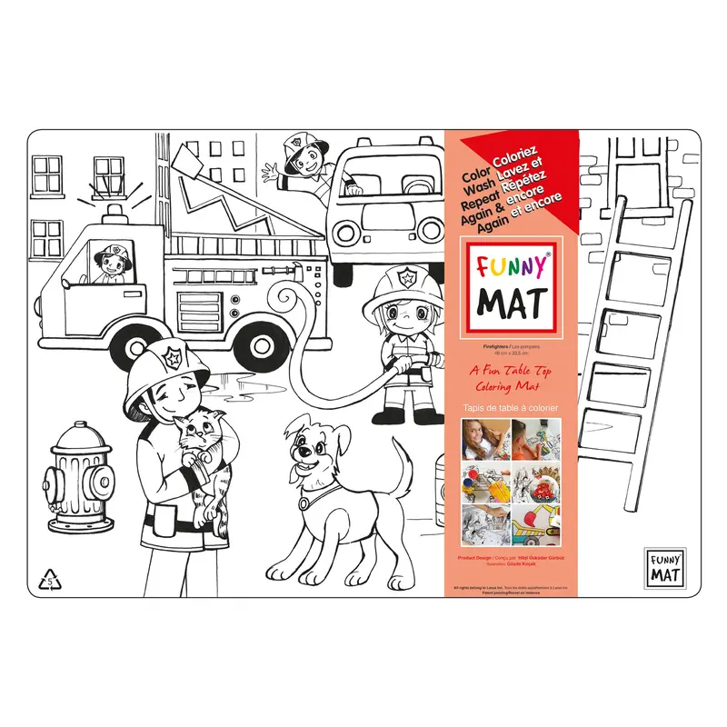 Funny Mat Colouring Placemat - Firefighters