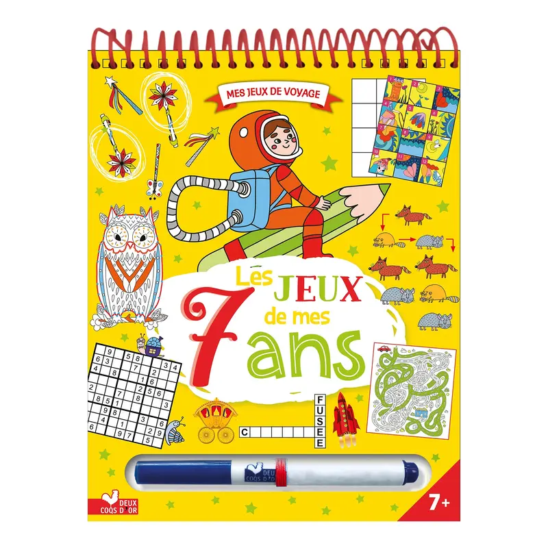 Les jeux de mes 7 ans - bloc avec feutre effaable - French Ed.