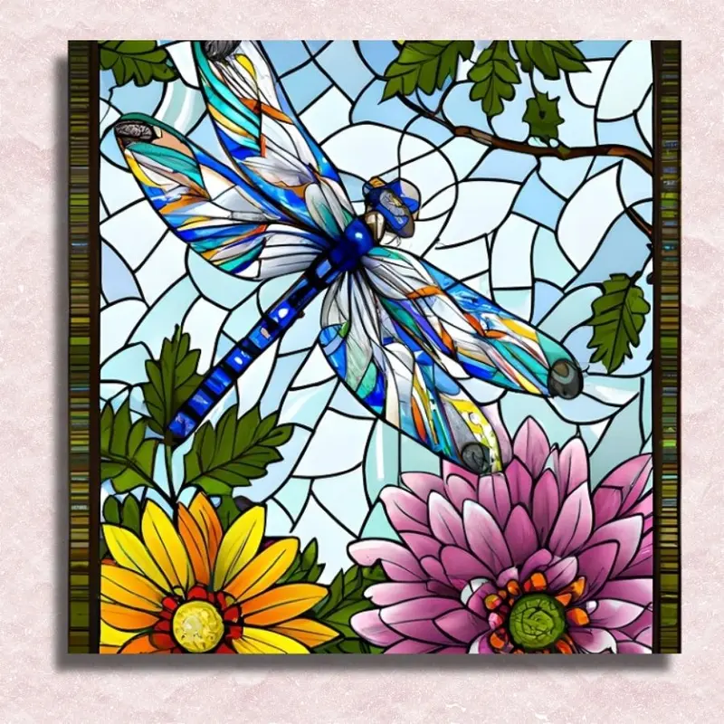 Stained Glass Dragonfly - Paint by Numbers Kit