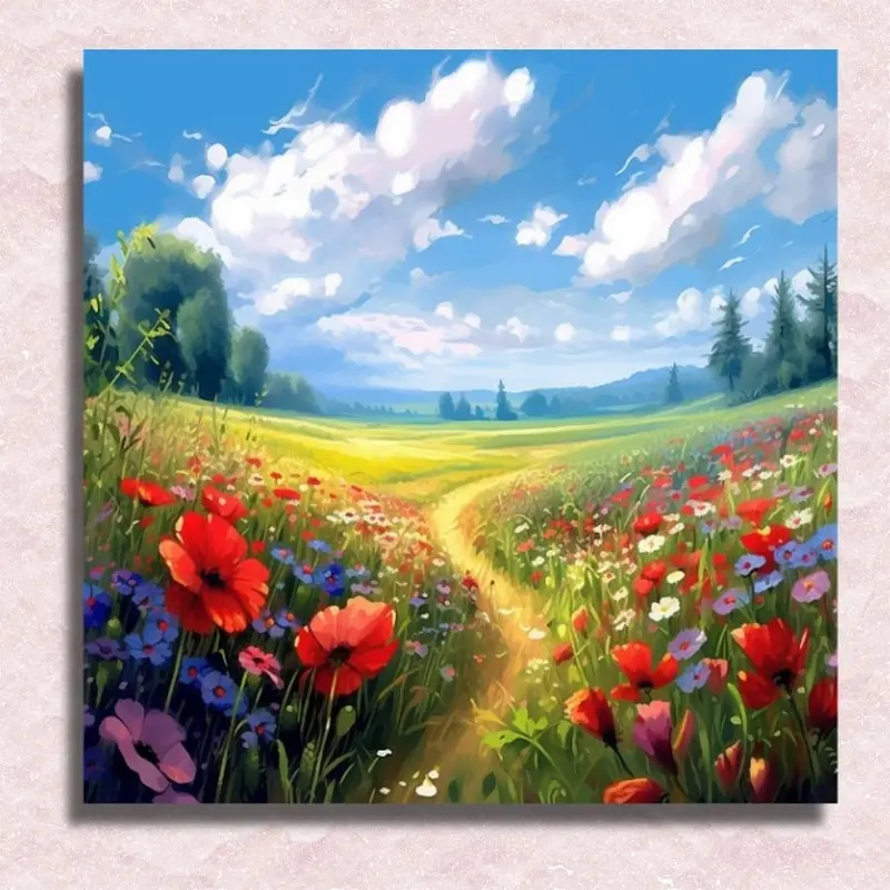 Path in the Flowery Field - Paint by Numbers Kit