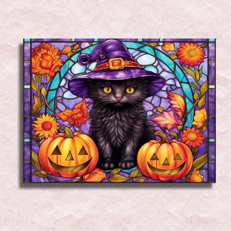Stained Glass Halloween Cat