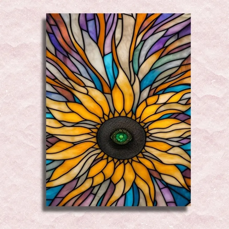 Sunflower Stained Glass - Paint by Numbers Kit