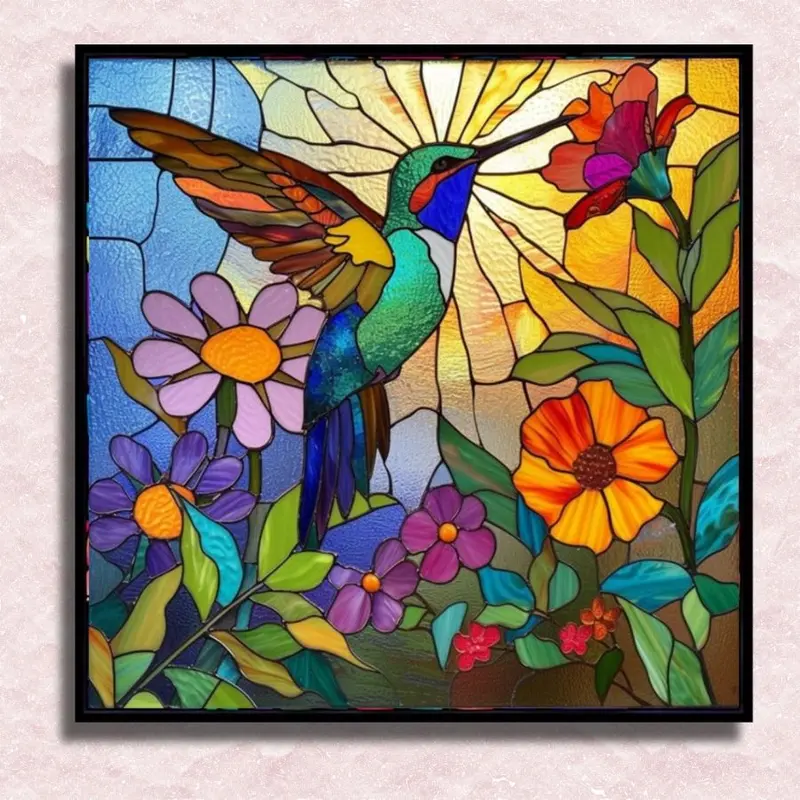 Sunlit Hummingbird Harmony - Paint by Numbers