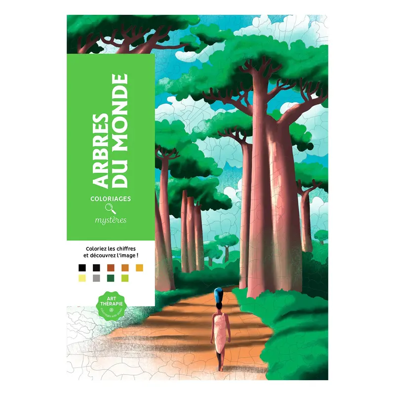 Coloriages mystres : Arbres du monde - French Ed.