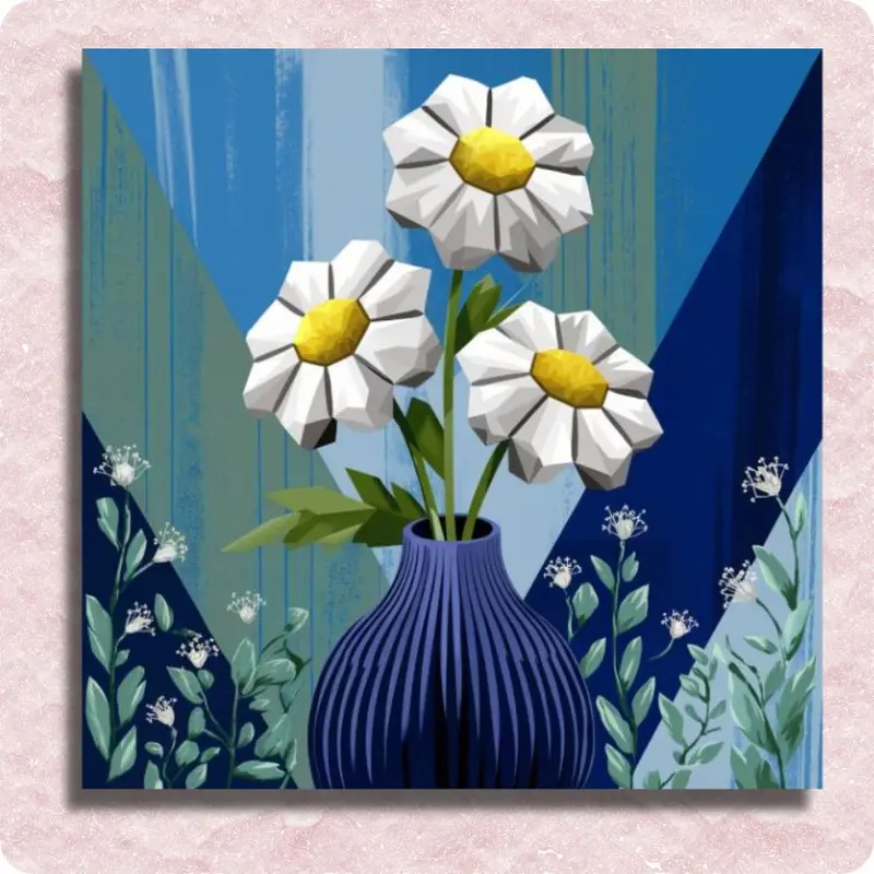 Polygonal Cobalt Daisies