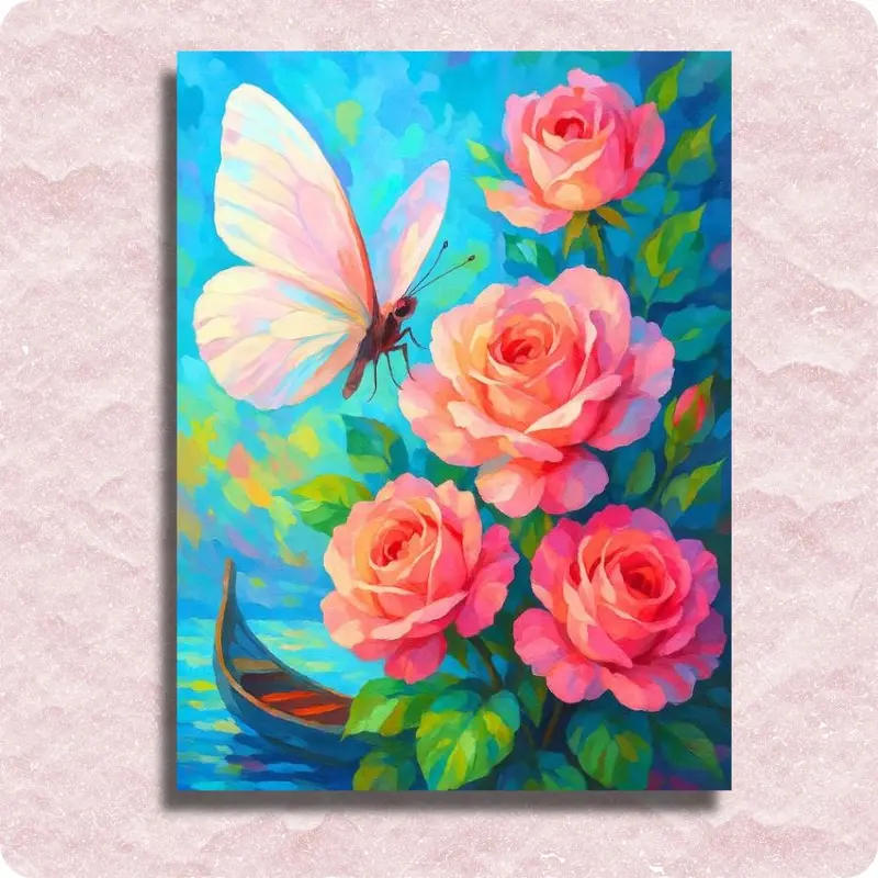 Soft Wings and Blushing Roses