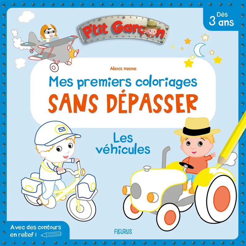 Mes premiers coloriages sans dpasser: les vehicules - French Ed.