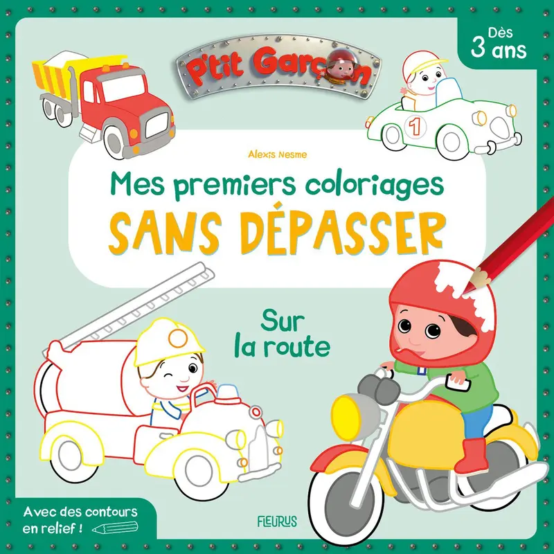 Mes premiers coloriages sans dpasser: sur la route - French Ed.