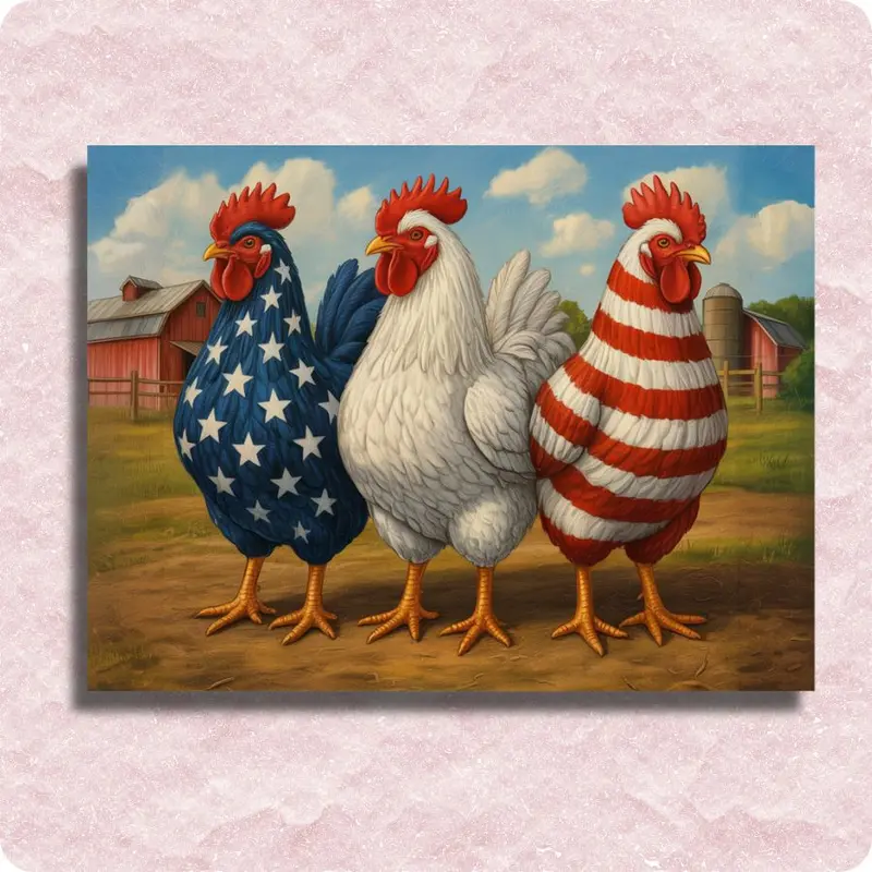 Patriotic Rooster Trio