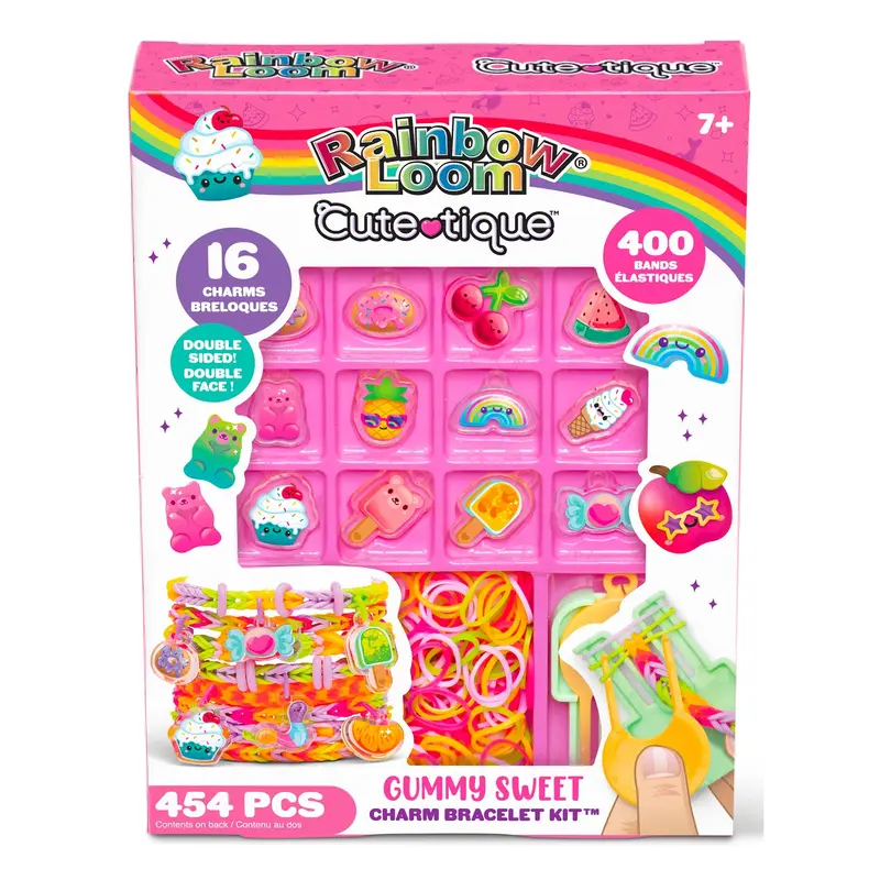 Cutetique Charm Bracelet Making Kit - Rainbow Loom - 454 Pieces