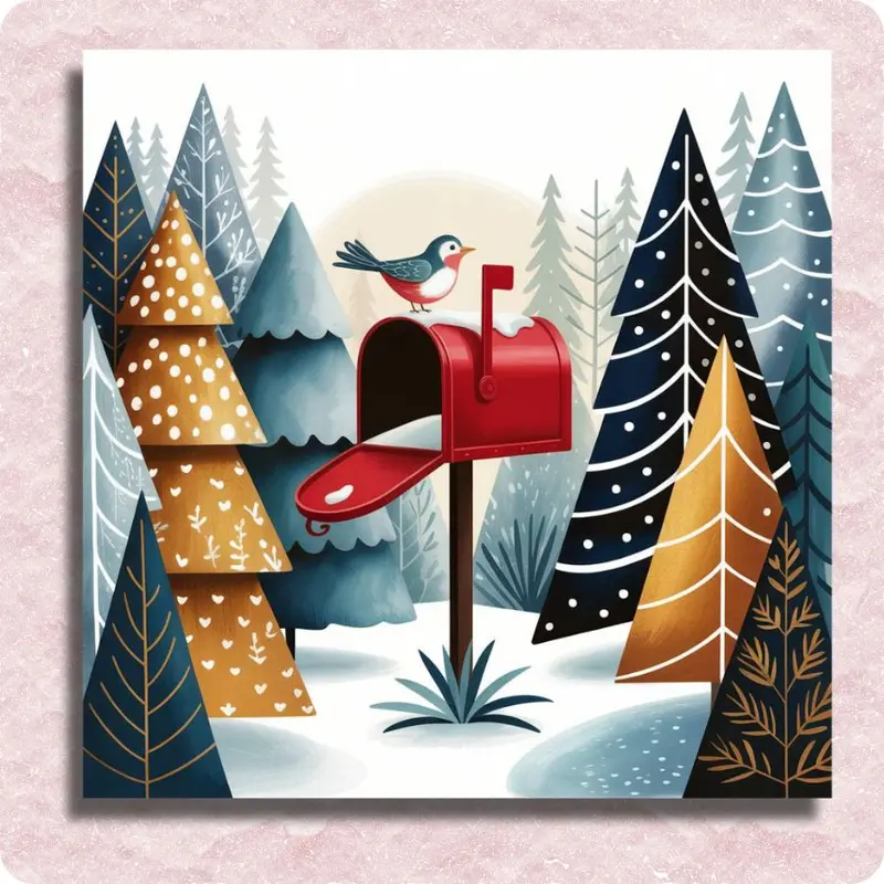 Red Mailbox in Winter