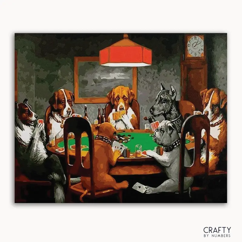 A Friend in Need - Dogs Playing Poker Paint by Numbers
