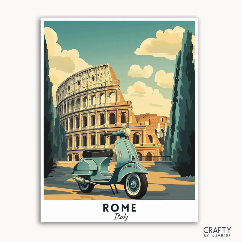 Rome Vespa Travel Poster
