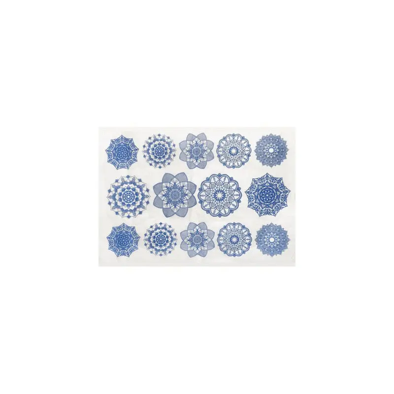 UNDERGLAZE DECAL TRANSFER  - BLUE MANDALAS