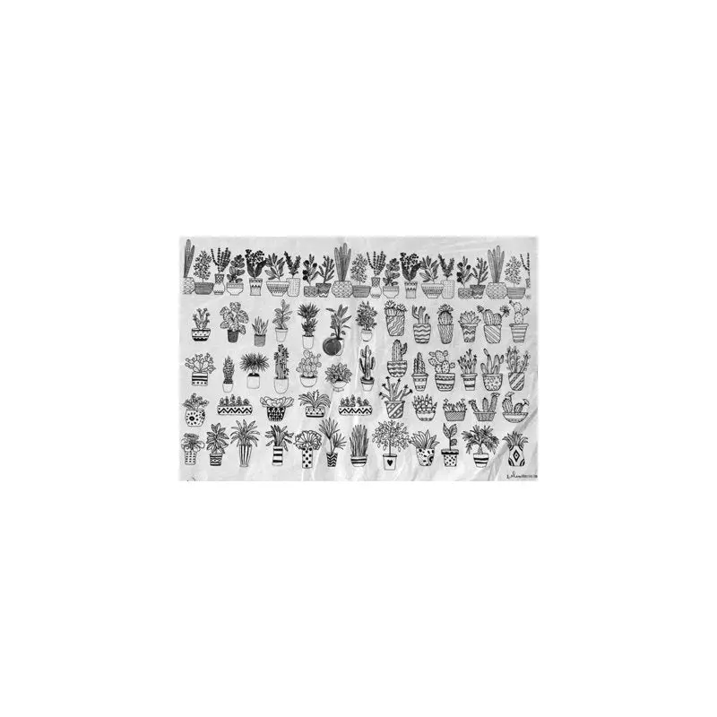 UNDERGLAZE DECAL TRANSFER  - POTTED PLANTS