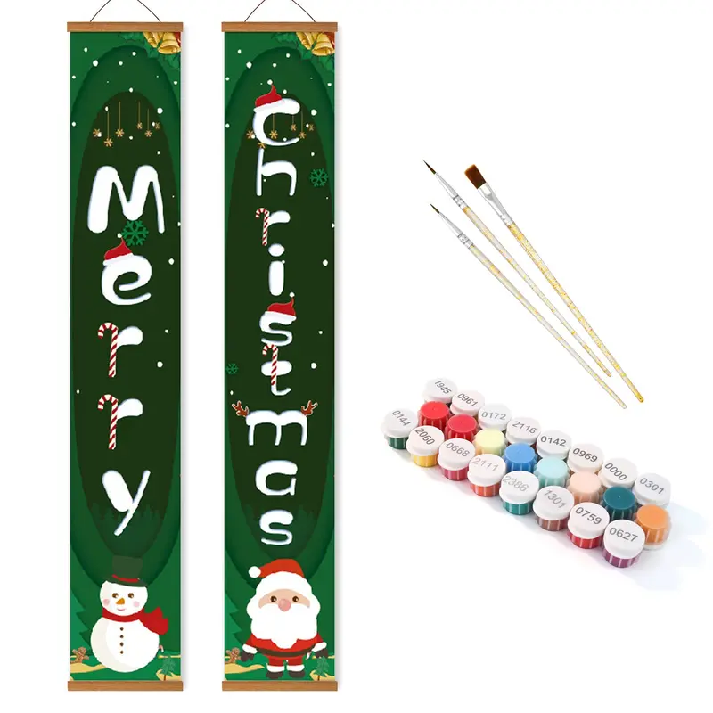 Santa & Snowman  Porch Sign