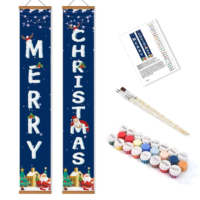 Winter Lights  Porch Sign Paint by Numbers Kit