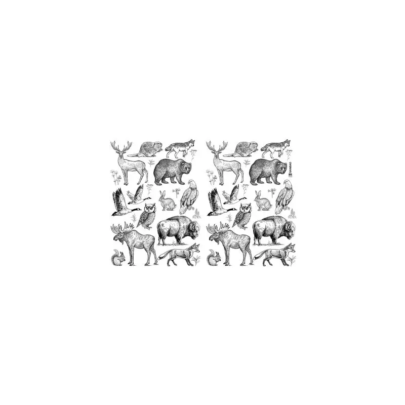 UNDERGLAZE DECAL TRANSFER  - FOREST ANIMALS