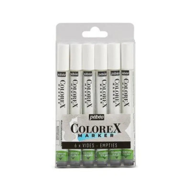 6-Pack Empty Colorex Watercolour Markers