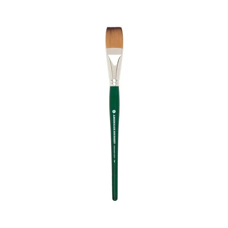 American Journey Interlocked Synthetic Brush - Flat, Size 1"