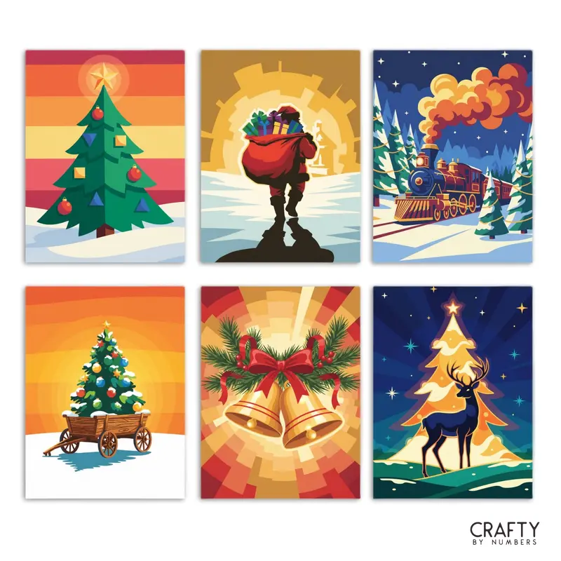 Holiday Glow  Set of 6 Mini Paint by Numbers