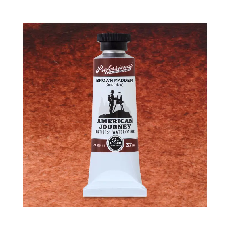 American Journey Artists' Watercolor - Brown Madder Quinacridone, 37 ml, (PV19/PR101)