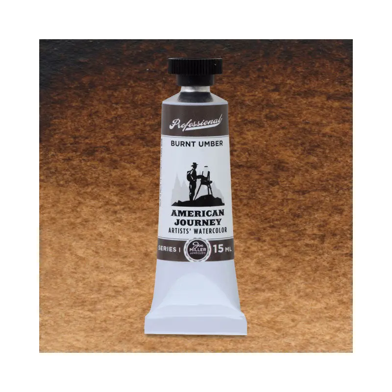 American Journey Artists' Watercolor - Burnt Umber, 15 ml, (PBr7)