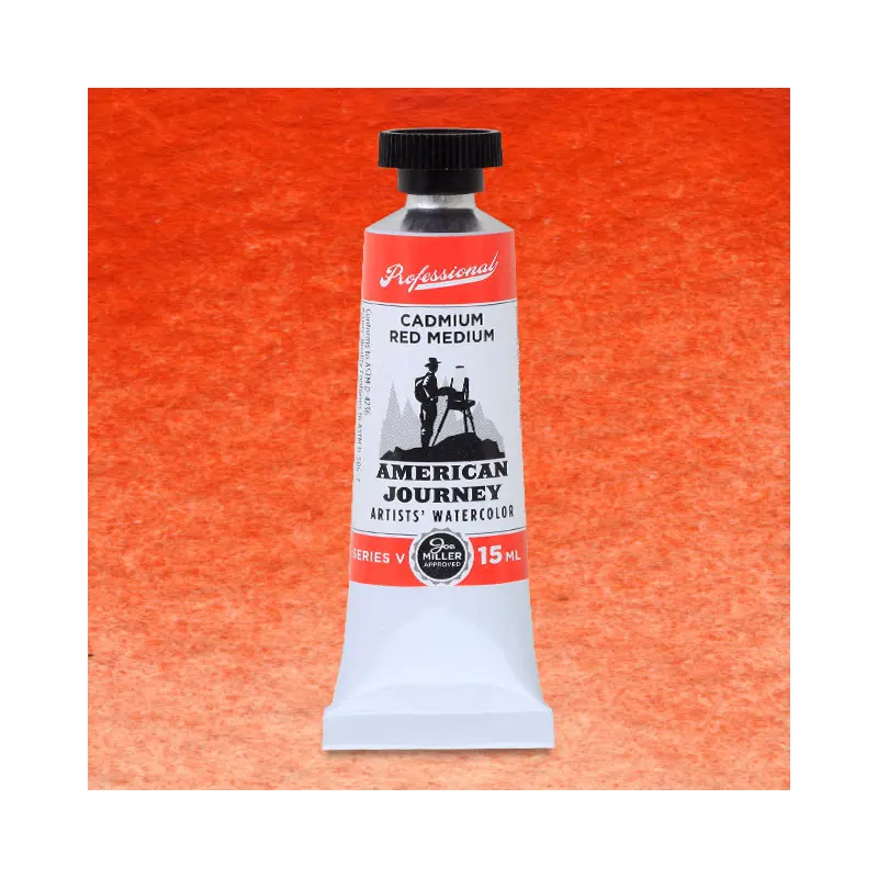 American Journey Artists' Watercolor - Cadmium Red Medium, 15 ml, (PR108)