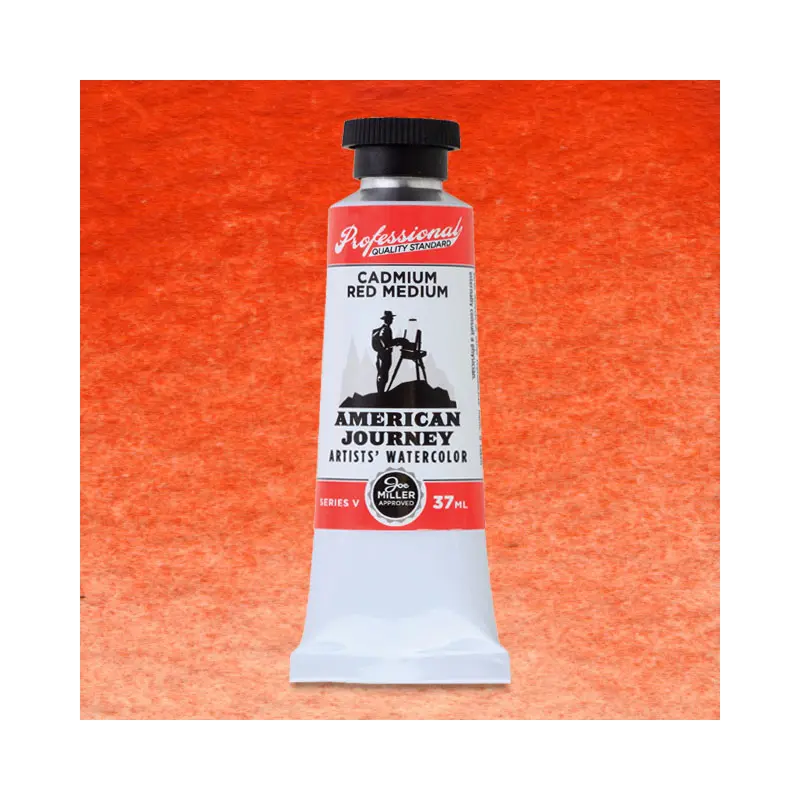 American Journey Artists' Watercolor - Cadmium Red Medium, 37 ml, (PR108)