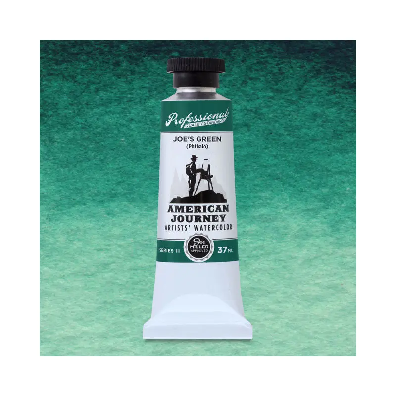 American Journey Artists' Watercolor - Joe's Green (Phthalo), 37 ml, (PG7)