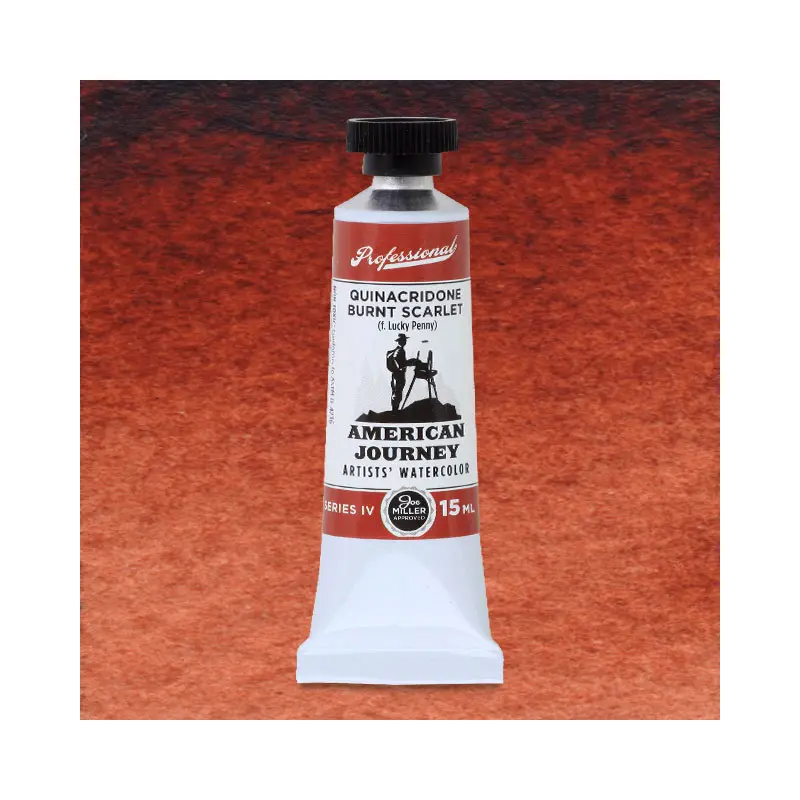 American Journey Artists' Watercolor - Quinacridone Burnt Scarlet, 15 ml, (PR206)