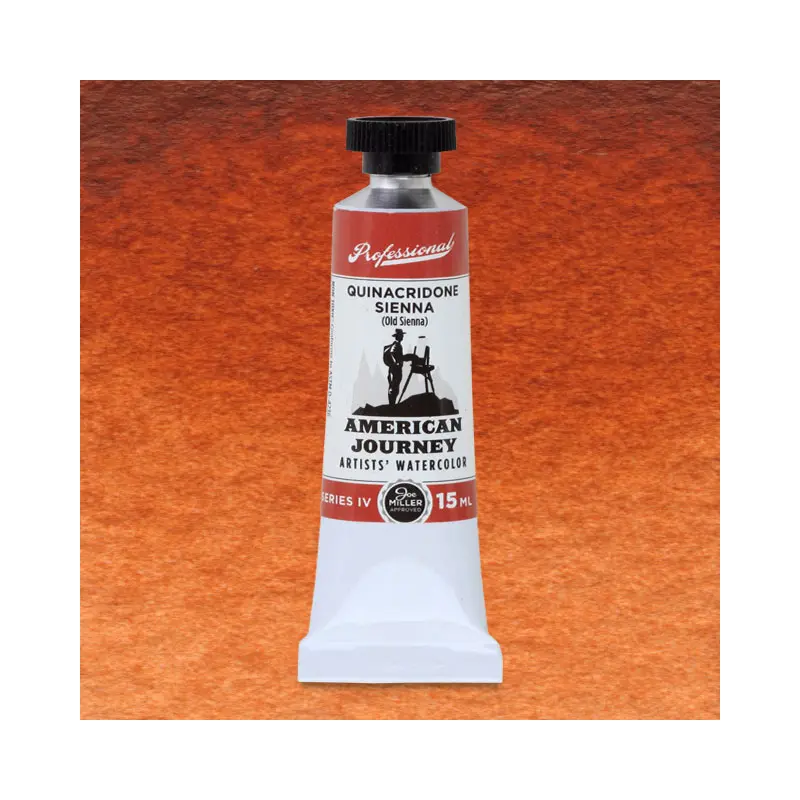 American Journey Artists' Watercolor - Quinacridone Sienna, 15 ml, (PR206/PY97)