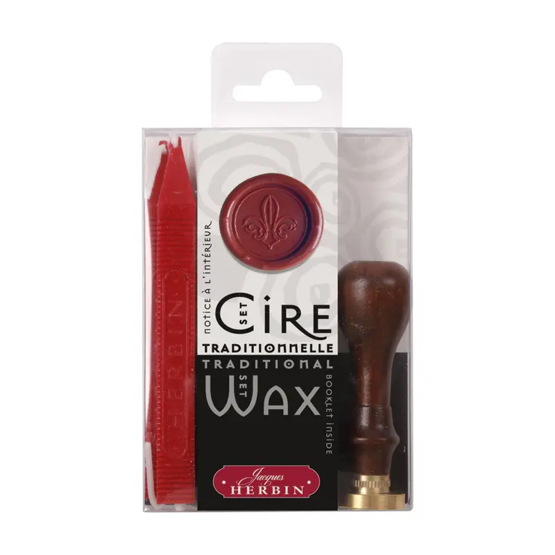 Traditional Sealing Wax & Seal Set - Fleur-De-Lis