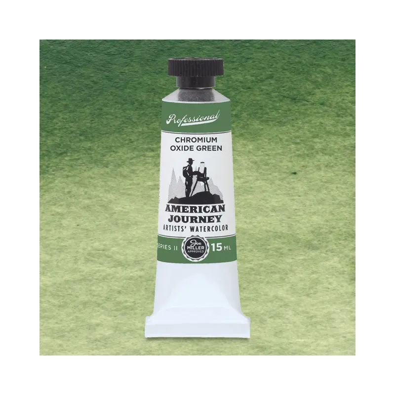 American Journey Artists' Watercolor - Chromium Oxide Green, 15 ml, (PG17/PBr7)