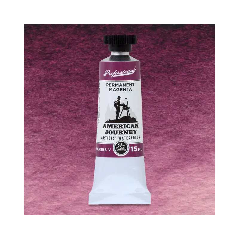 American Journey Artists' Watercolor - Permanent Magenta, 15 ml, (PV19/PB29)